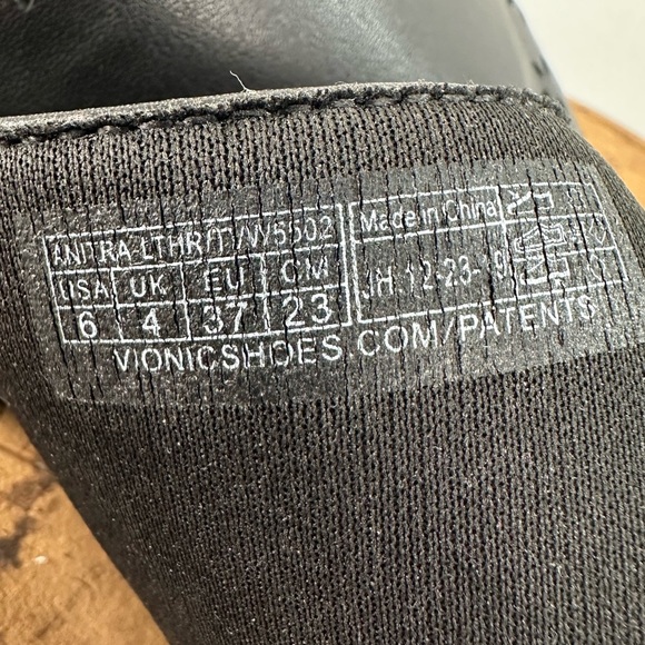 Vionic Anitra Black Leather Platform Wedge Sandals Cork Sole Comfort Orthotic 6 - Picture 10 of 11